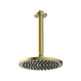 Abey Gareth Ashton Brass 200mm Round Shower Head with Ceiling Dropper - Brushed Brass